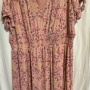 2X Siren Lily floral tiered boho dress